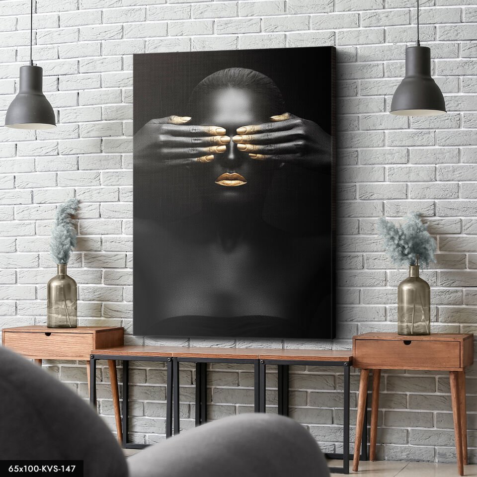 Siyahi Kadın Kanvas - Canvas Tablo 40 x 30 CM - Çok Renkli