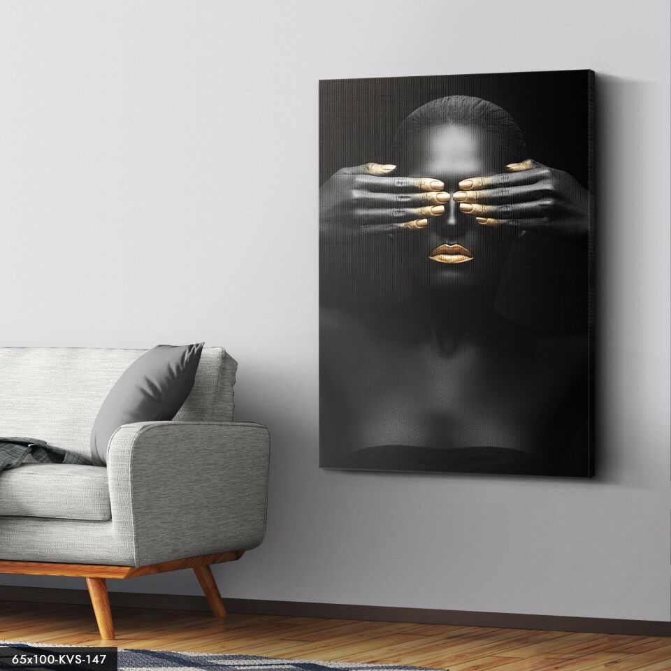 Siyahi Kadın Kanvas - Canvas Tablo 40 x 30 CM - Çok Renkli