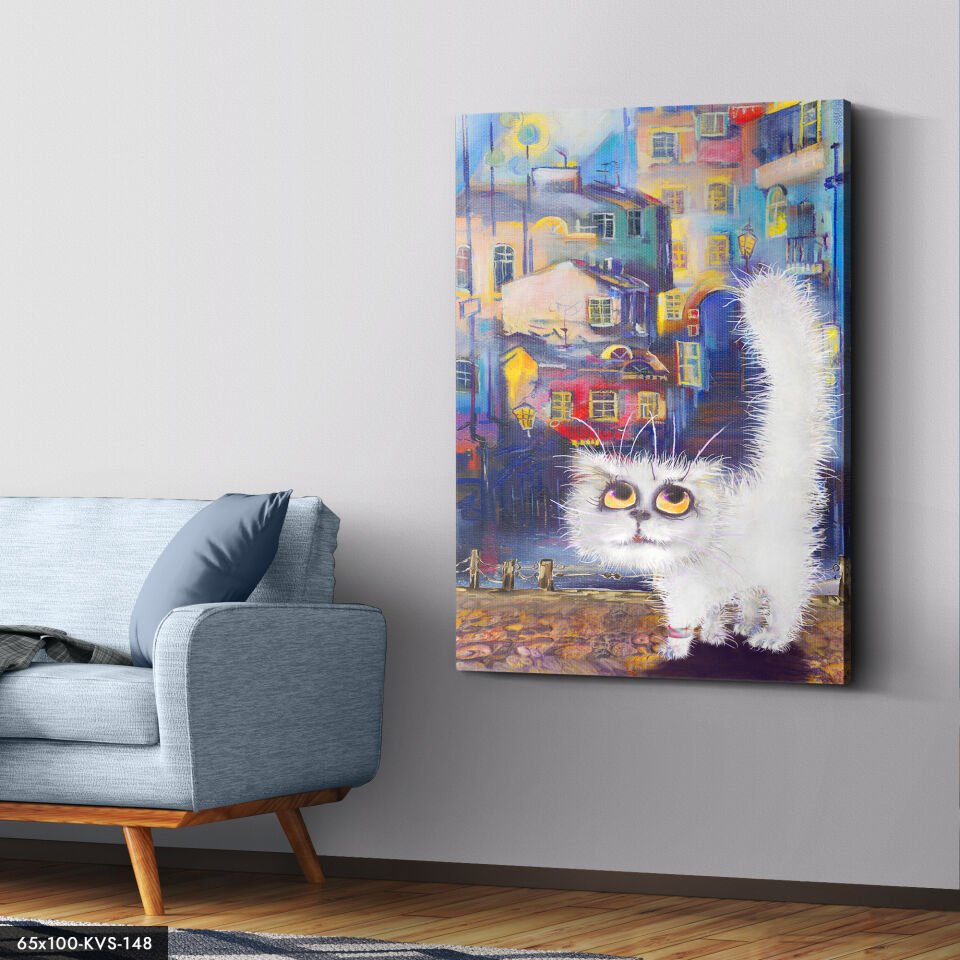 Sevimli Kedi Kanvas - Canvas Tablo