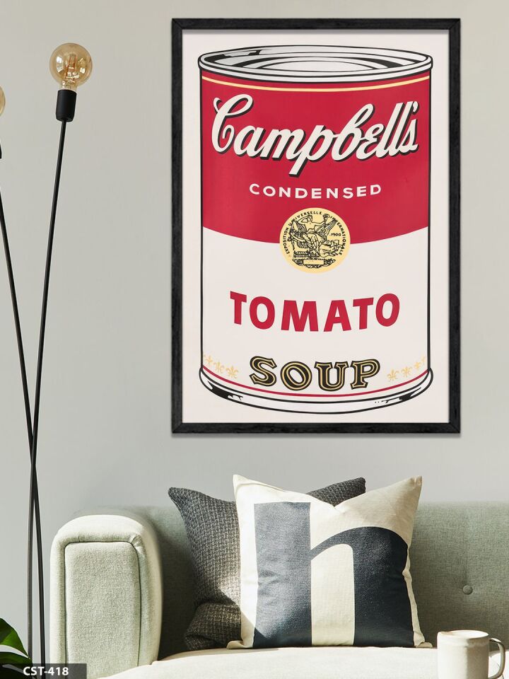 Tomato Soup Tek Parça Ahşap Çerçeveli Tablo Siyah - 40 x 60 CM