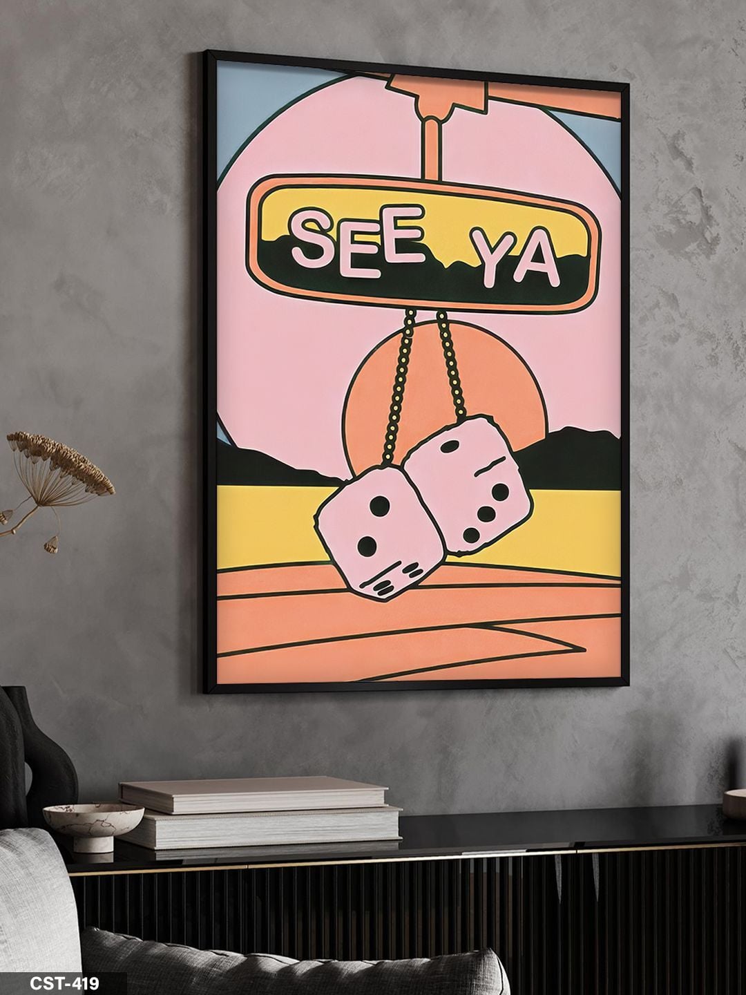 See Ya Tek Parça Ahşap Çerçeveli Tablo Siyah - 40 x 60 CM