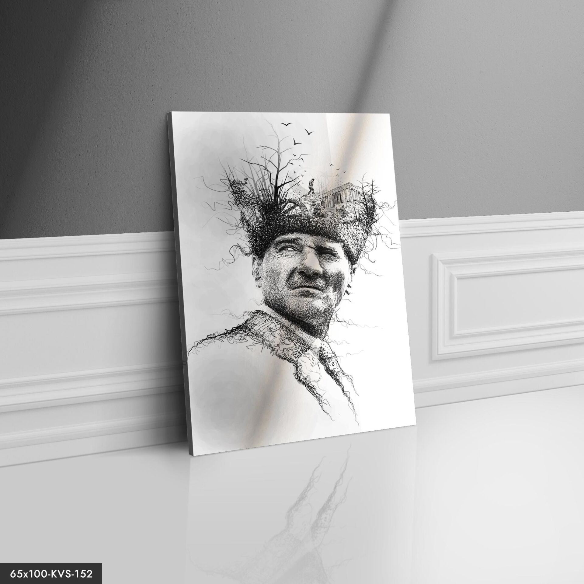 Mustafa Kemal Atatürk Kanvas Tablo 40 x 30 CM - Çok Renkli