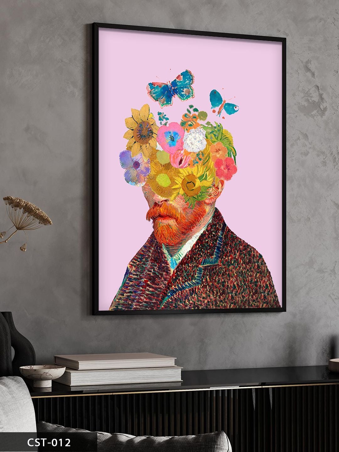 Van Gogh Tek Parça Ahşap Çerçeveli Tablo Siyah - 30 x 40 CM