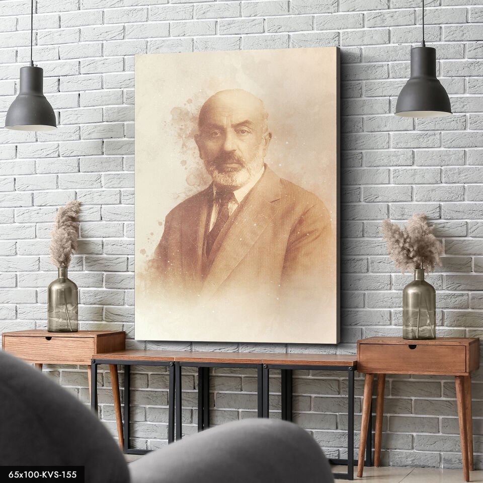 Mehmet Akif Ersoy Kanvas - Canvas Tablo 40 x 30 CM - Çok Renkli