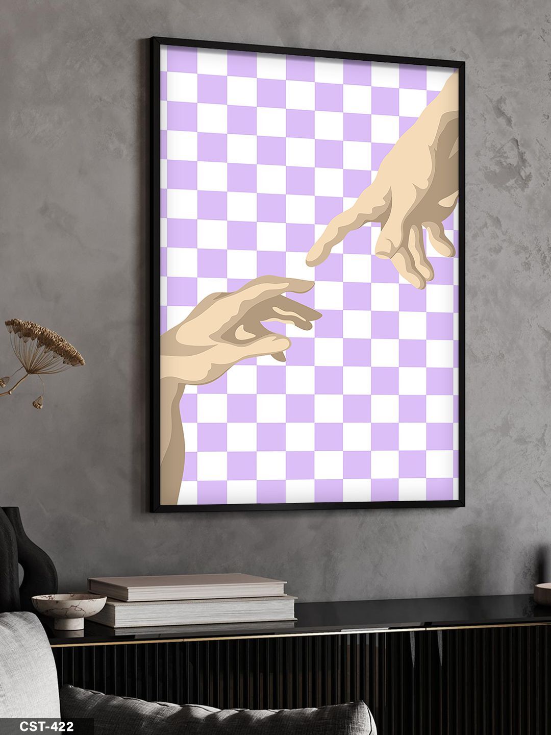 Yaratılış Tek Parça Ahşap Çerçeveli Tablo Siyah - 40 x 60 CM