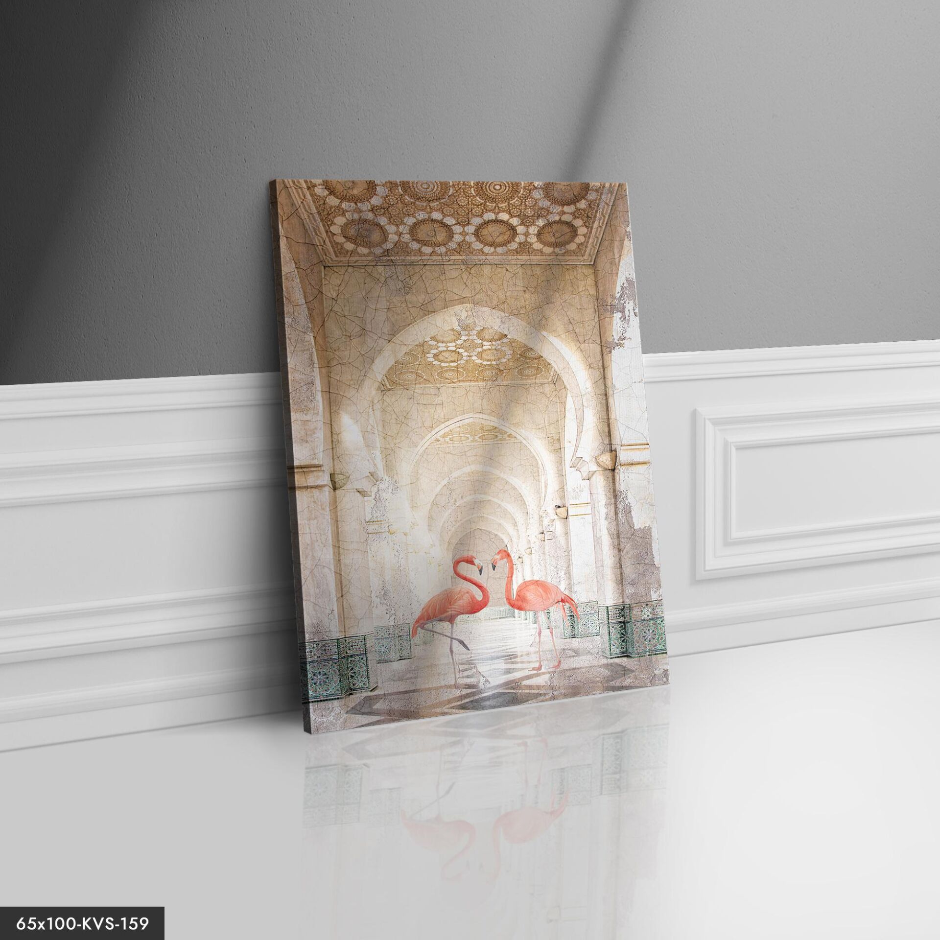 Flamingo Kanvas - Canvas Tablo 40 x 30 CM - Çok Renkli