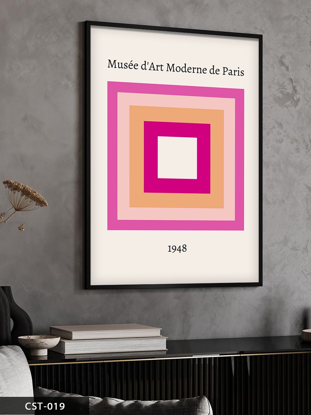 Musée d'Art Moderne de Paris Tek Parça Ahşap Çerçeveli Tablo Siyah - 30 x 40 CM
