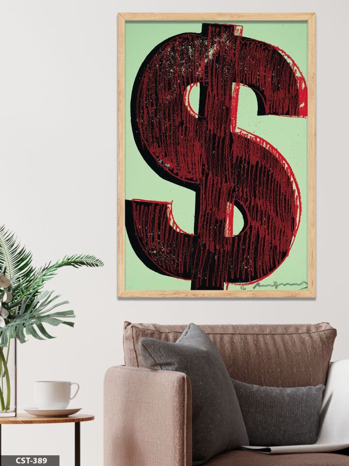 Dolar Tek Parça Ahşap Çerçeveli Tablo Naturel - 30 x 40 CM