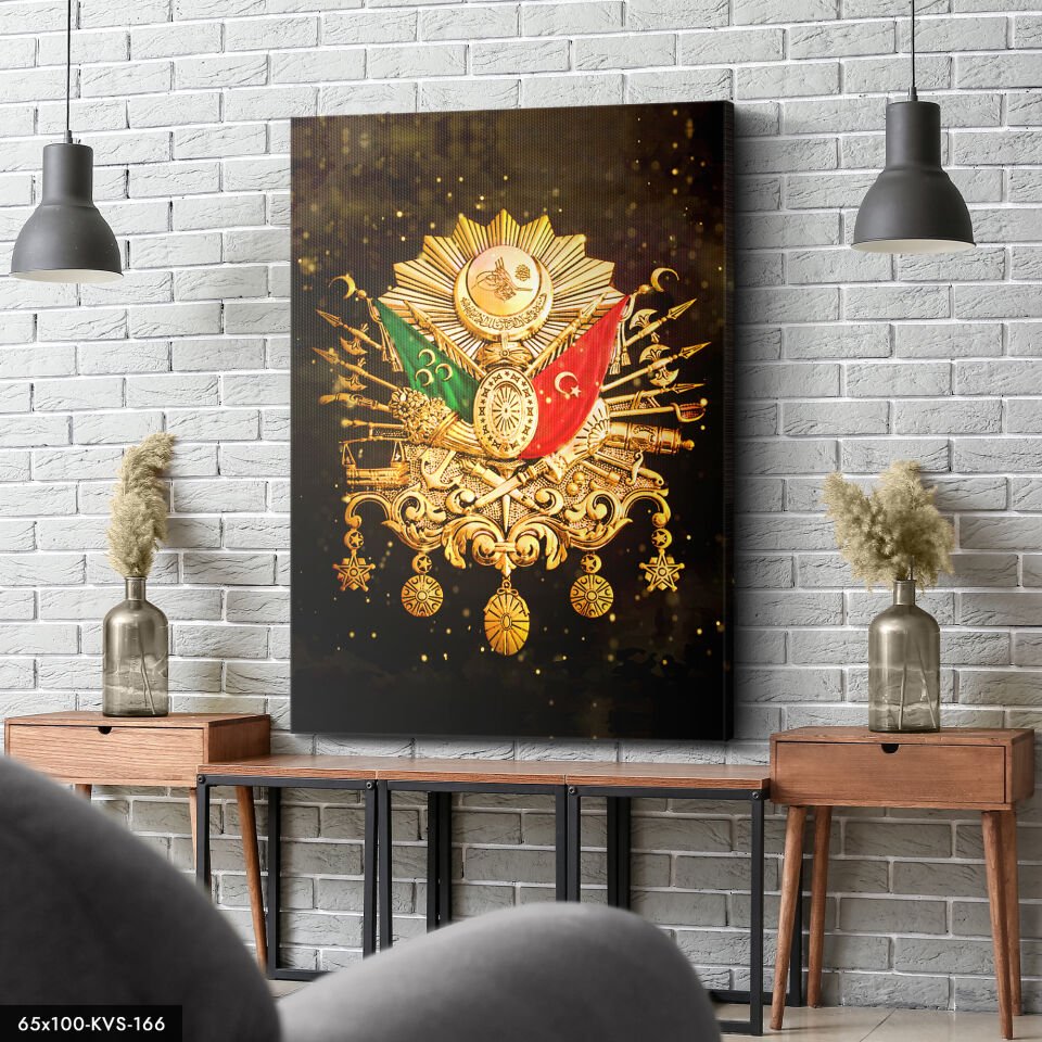 Osmanlı Arması Kanvas - Canvas Tablo 40 x 30 CM - Çok Renkli