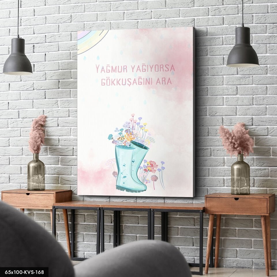 Motto Söz Kanvas - Canvas Tablo 40 x 30 CM - Çok Renkli