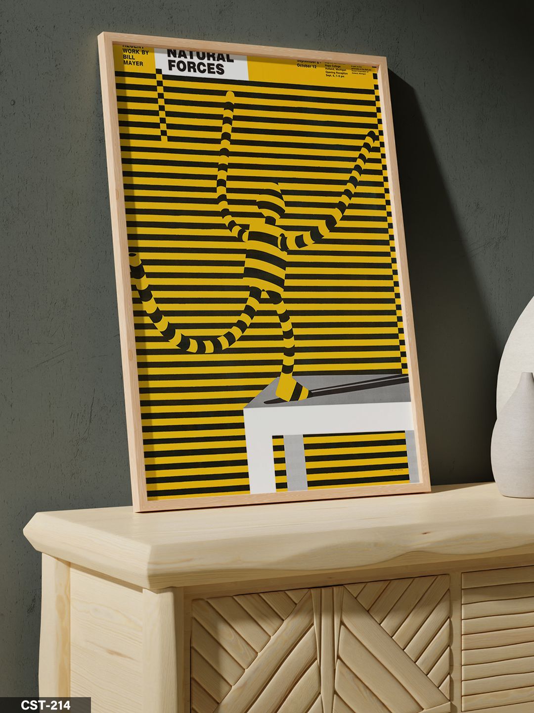 Natural Forces Çizgili Tek Parça Ahşap Çerçeveli Tablo Naturel - 50 x 70 CM