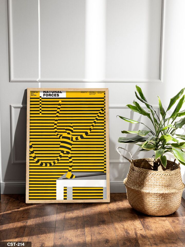 Natural Forces Çizgili Tek Parça Ahşap Çerçeveli Tablo Naturel - 50 x 70 CM