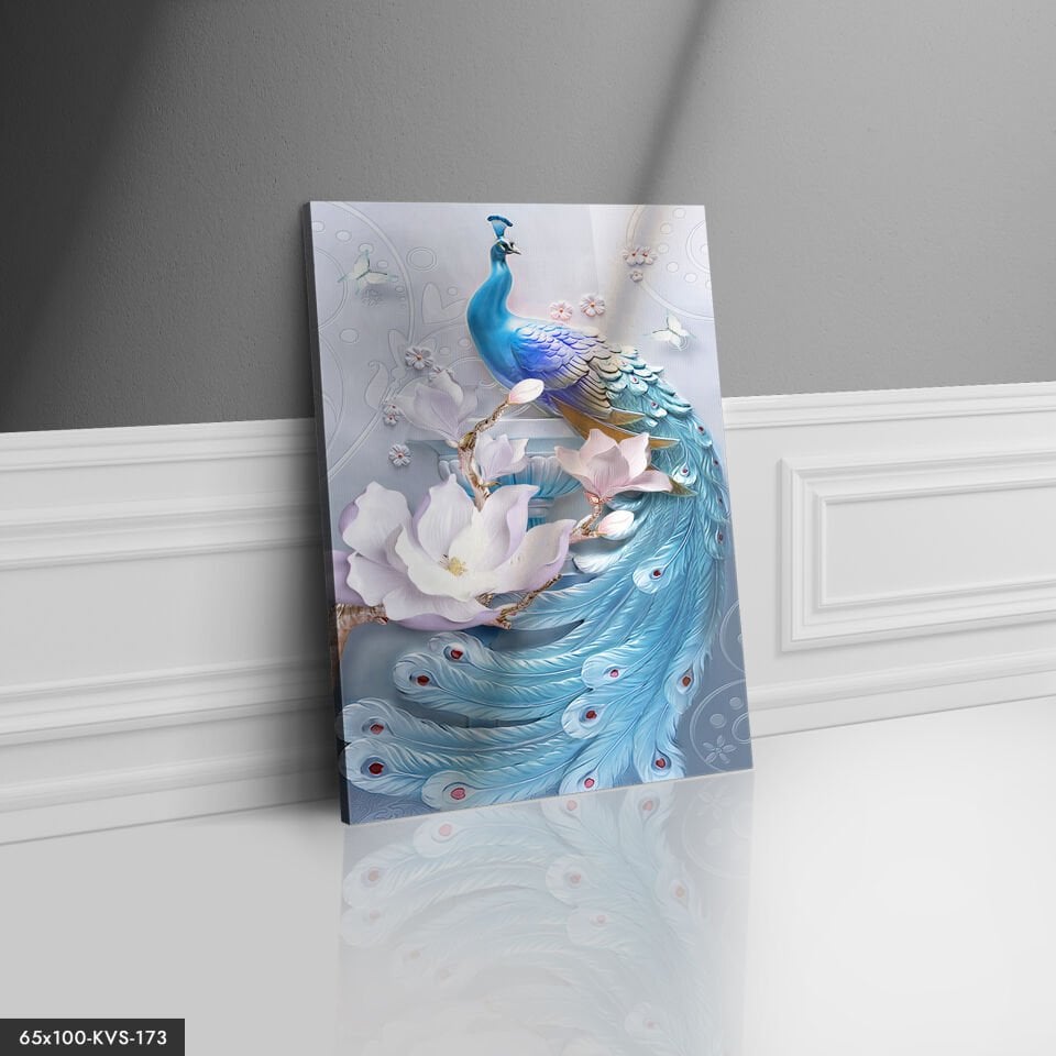 Tavus Kuşu Çiçek Kanvas - Canvas Tablo