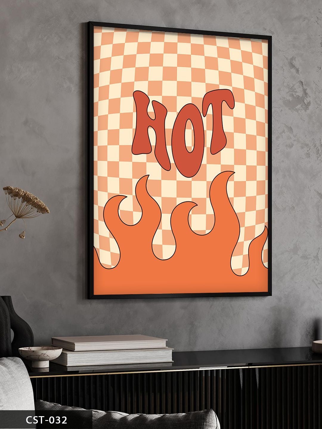 Hot Sıcak Tek Parça Ahşap Çerçeveli Tablo Siyah - 30 x 40 CM