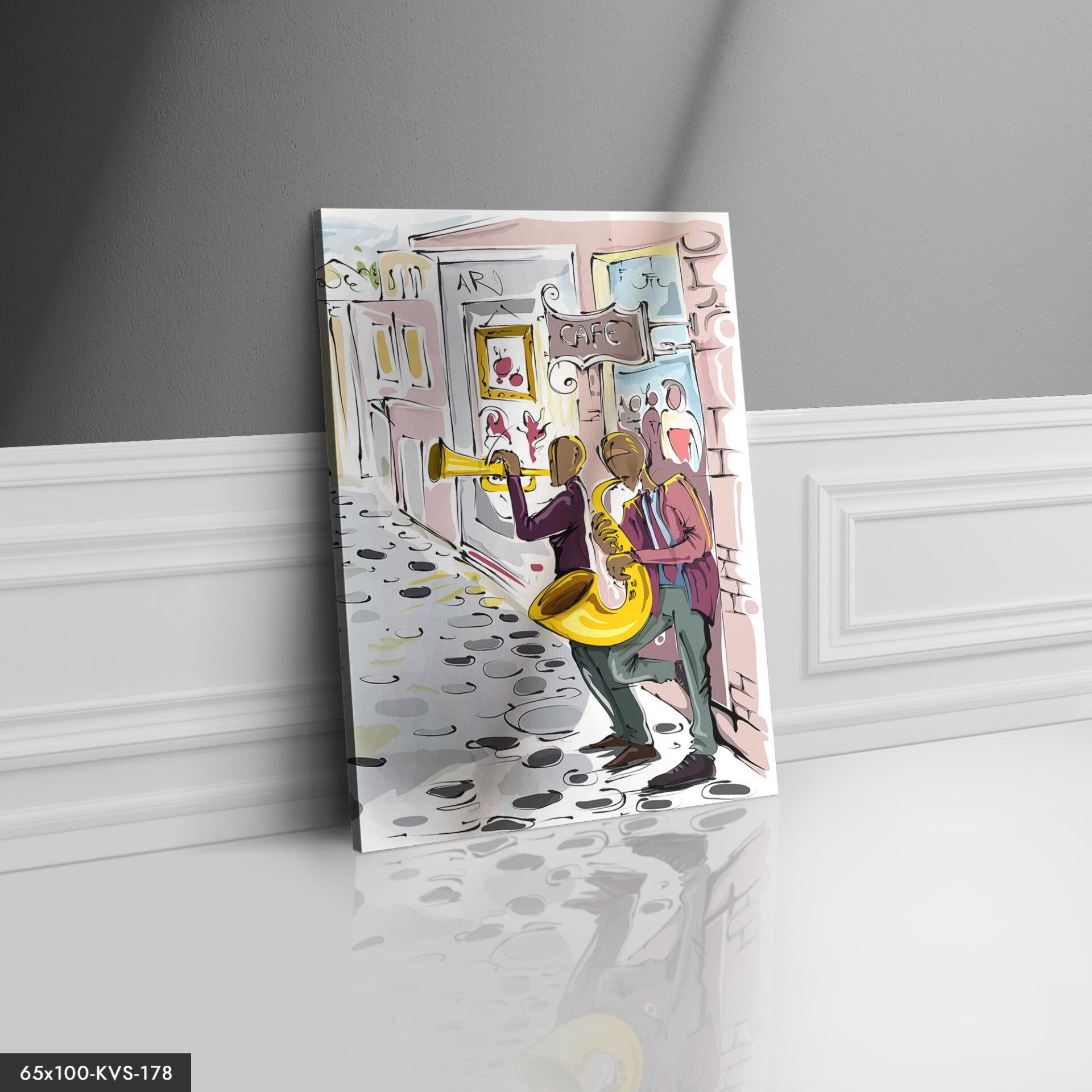 Sokak Sanatçısı Kanvas - Canvas Tablo 40 x 30 CM - Çok Renkli