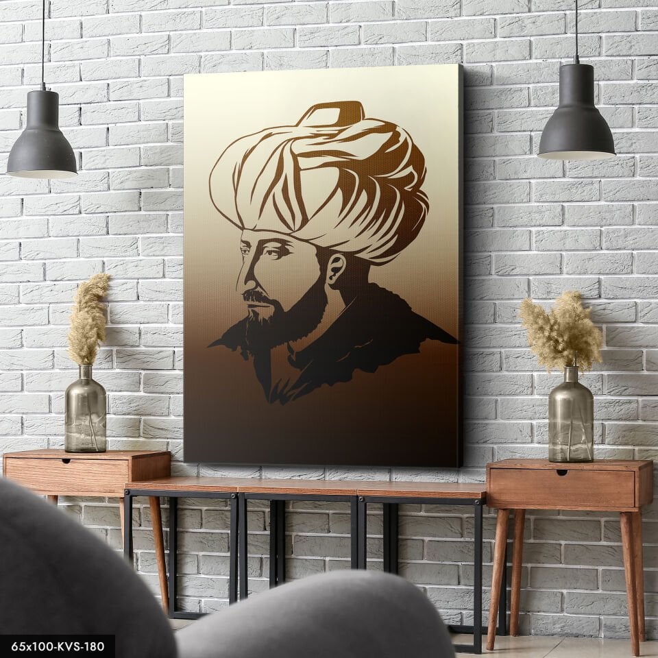 Fatih Sultan Mehmet Kanvas - Canvas Tablo 40 x 30 CM - Çok Renkli