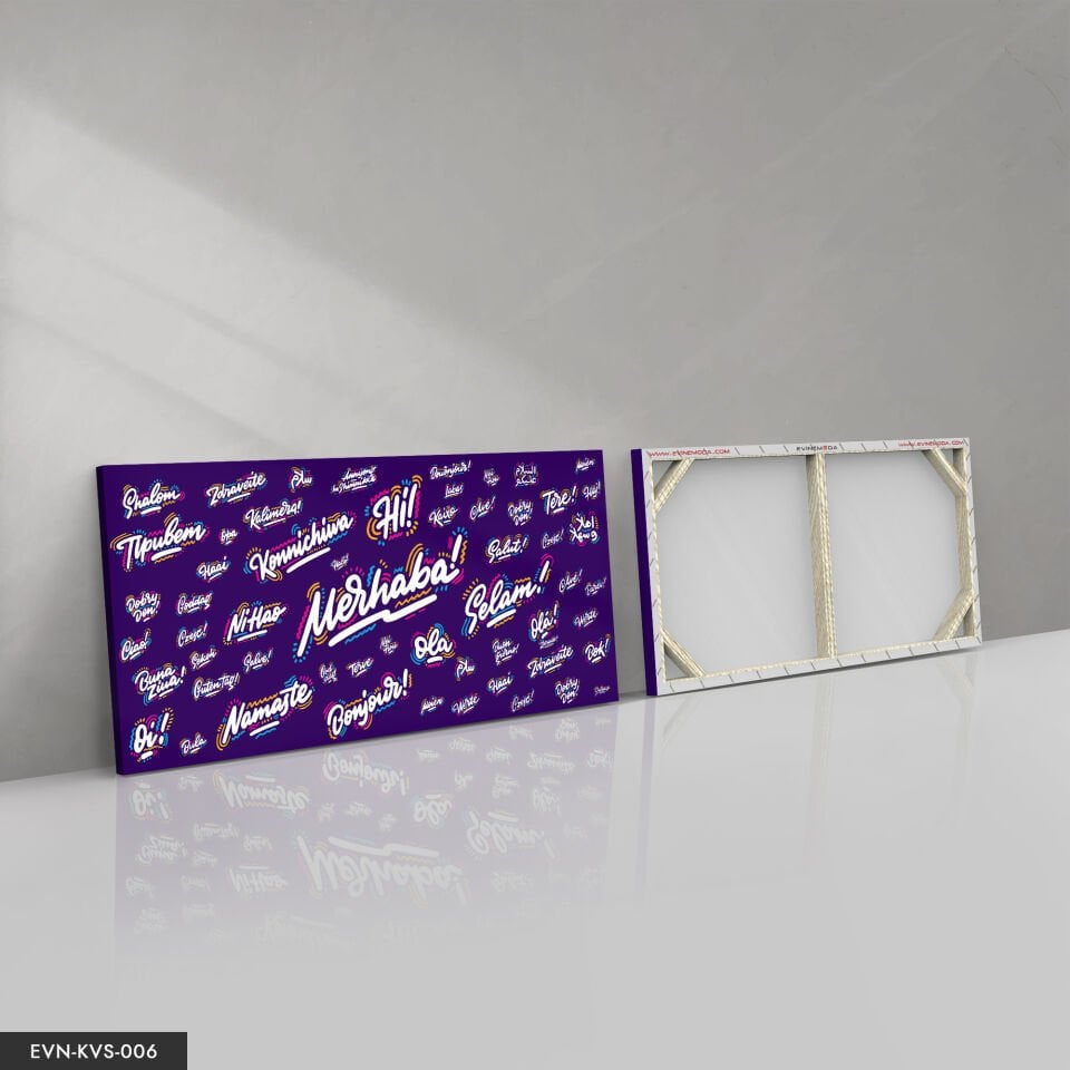 Dünya Dilleri Merhaba Tek Parça Kanvas Canvas Tablo Tablo