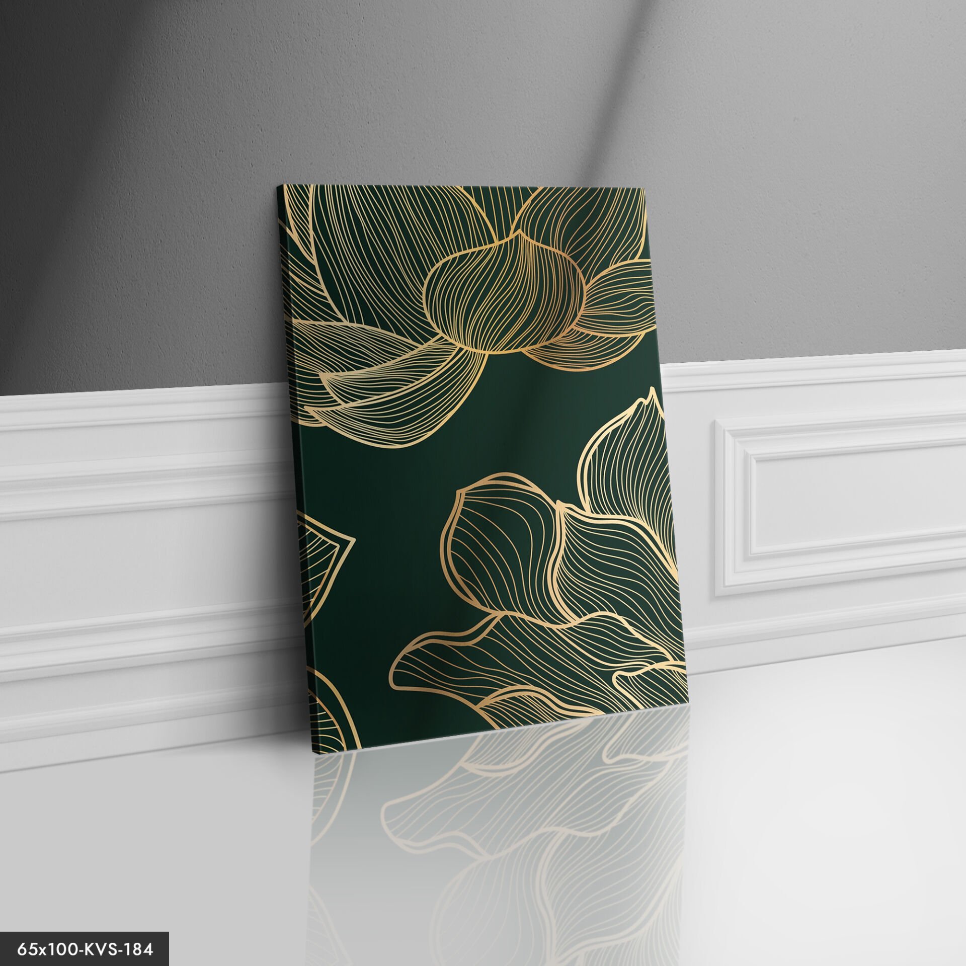 Gold Çiçek Kanvas - Canvas Tablo