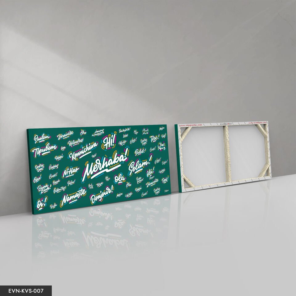 Dünya Dilleri Merhaba Tek Parça Kanvas Canvas Tablo Tablo