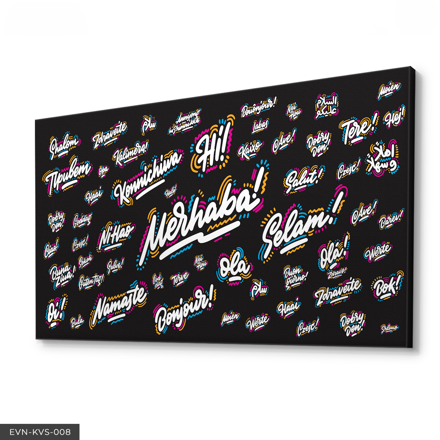 Dünya Dilleri Merhaba Tek Parça Kanvas Canvas Tablo Tablo