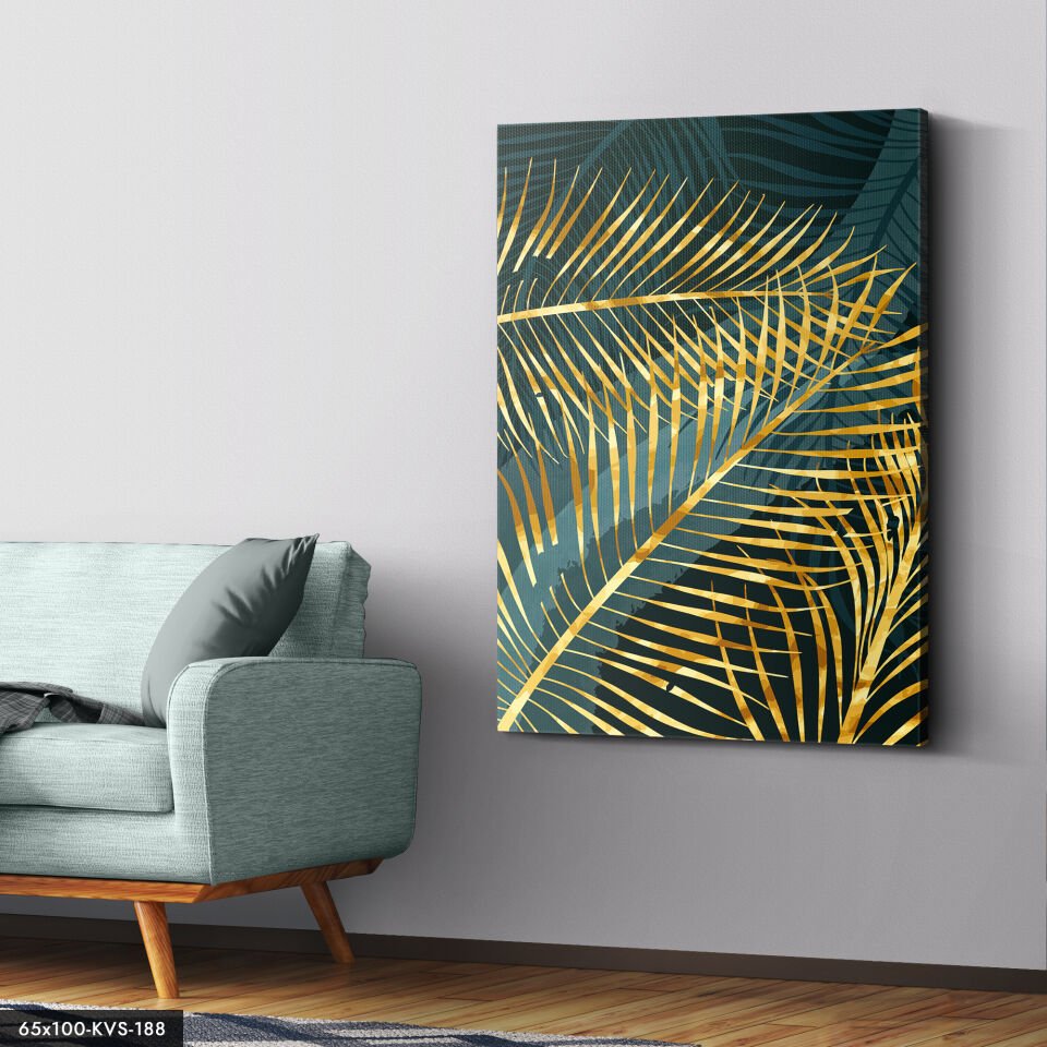 Gold Yaprak Kanvas Tablo