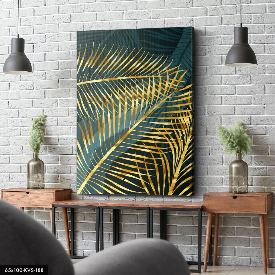 Gold Yaprak Kanvas Tablo