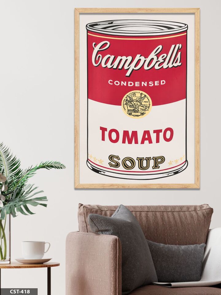 Tomato Soup Tek Parça Ahşap Çerçeveli Tablo Naturel - 30 x 40 CM