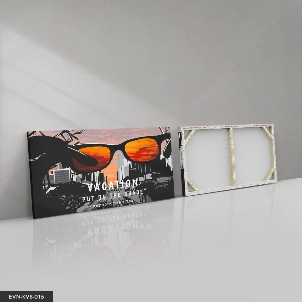 Gözlükle Evrene Bakan Kanvas Tablo 40 x 30 CM - Çok Renkli