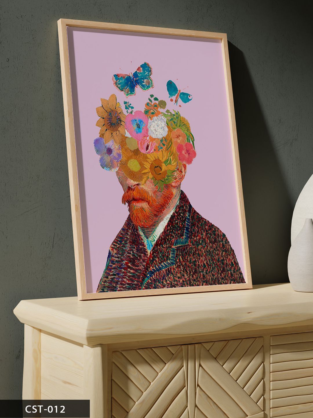 Van Gogh Tek Parça Ahşap Çerçeveli Tablo Naturel - 20 x 30 CM