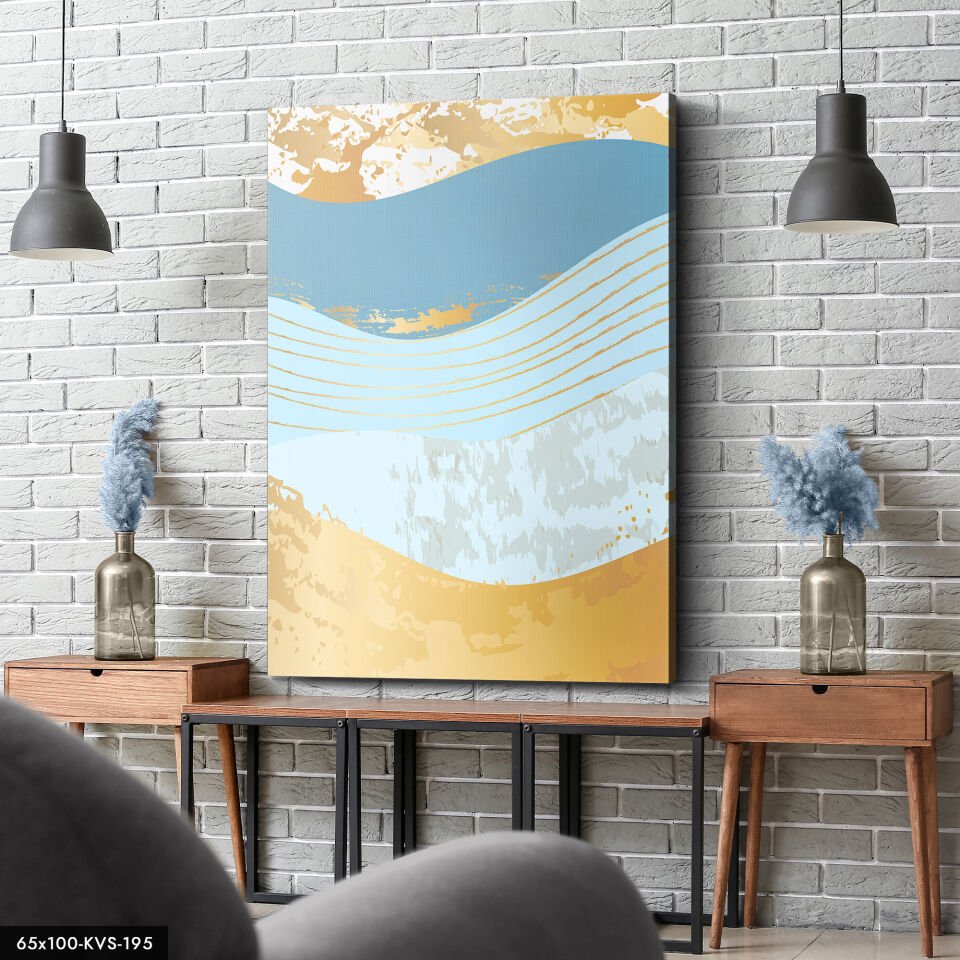 Sanatsal Çizgiler Kanvas - Canvas Tablo 40 x 30 CM - Çok Renkli