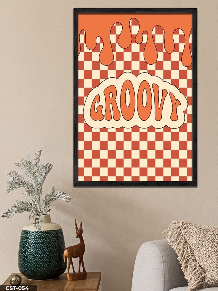 Groovy Tek Parça Ahşap Çerçeveli Tablo Siyah - 30 x 40 CM