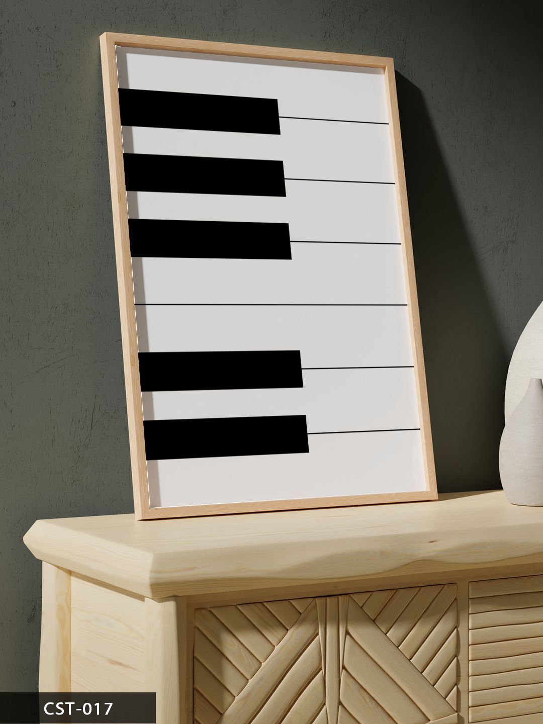 Piyano Tek Parça Ahşap Çerçeveli Tablo Naturel - 20 x 30 CM