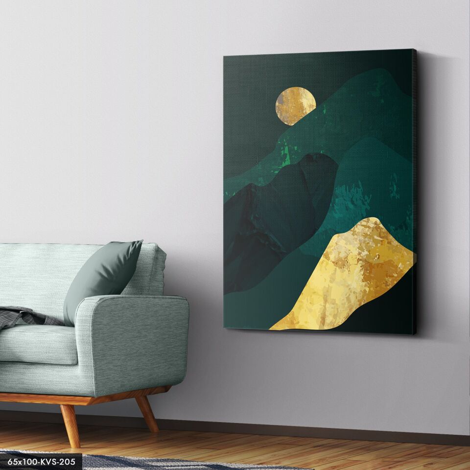 Gold Dağ Kanvas - Canvas Tablo 40 x 30 CM - Çok Renkli