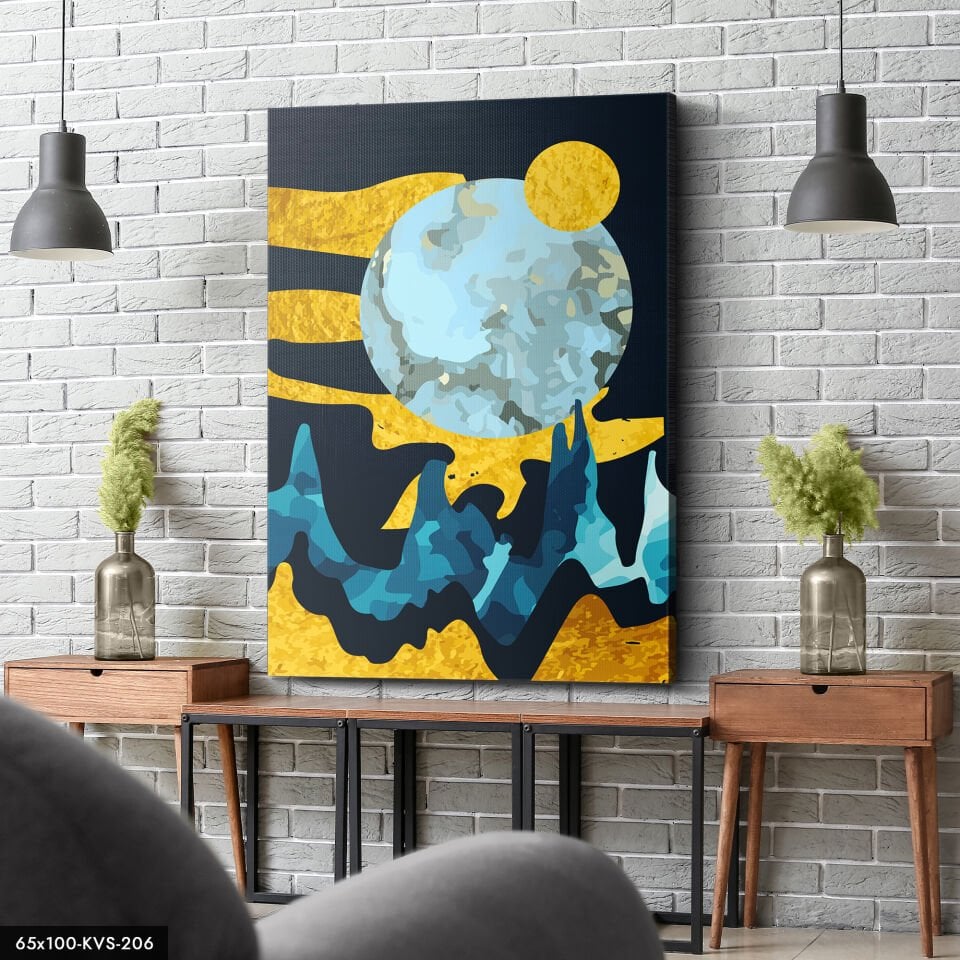 Soyut Sanat Kanvas - Canvas Tablo 40 x 30 CM - Çok Renkli