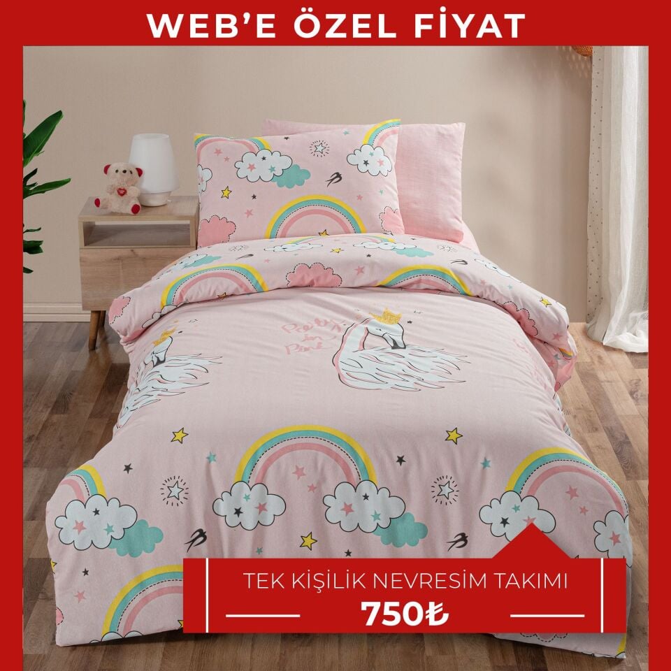 Kuğu Tek Kişilik Nevresim Takımı