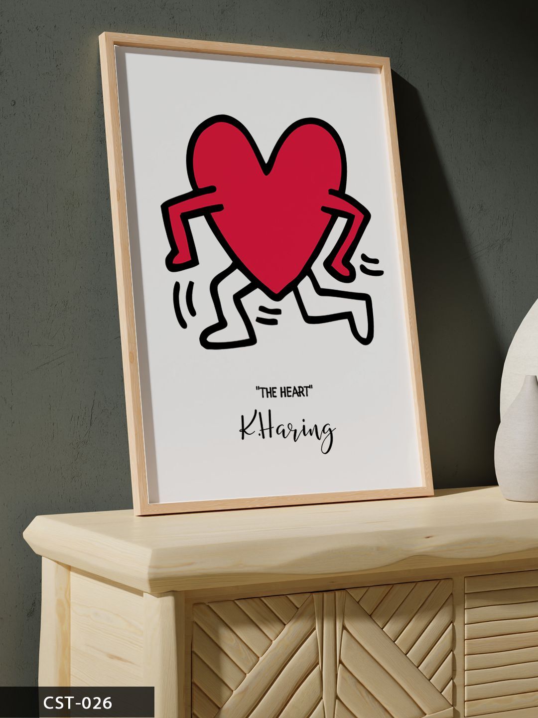 The Heart Tek Parça Ahşap Çerçeveli Tablo Naturel - 20 x 30 CM