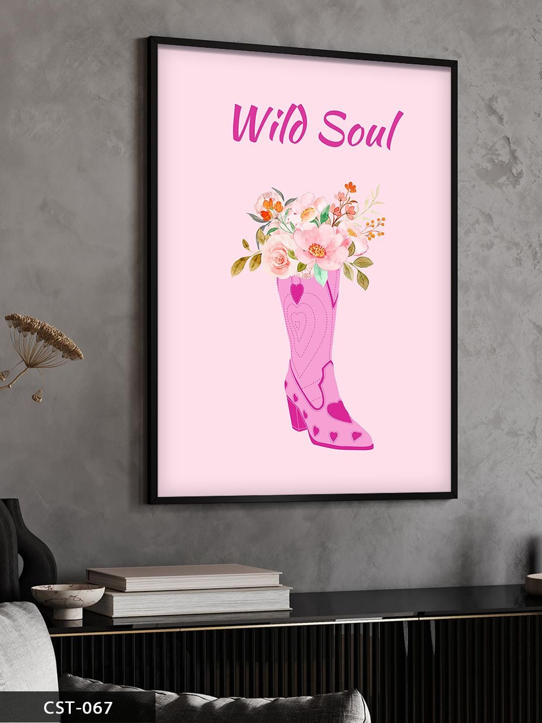 Wild Soul Vahşi Ruh Tek Parça Ahşap Çerçeveli Tablo Siyah - 30 x 40 CM
