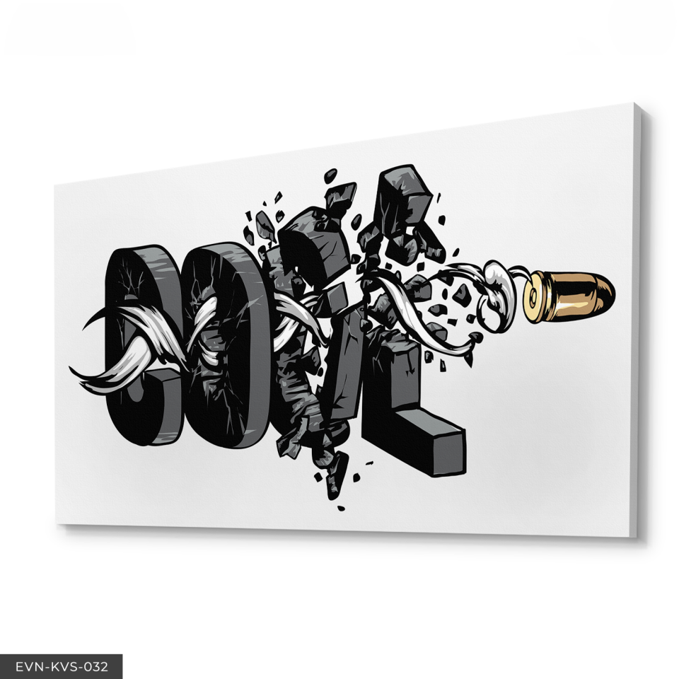 Cool Yazılı Tek Parça Kanvas Canvas Tablo Tablo