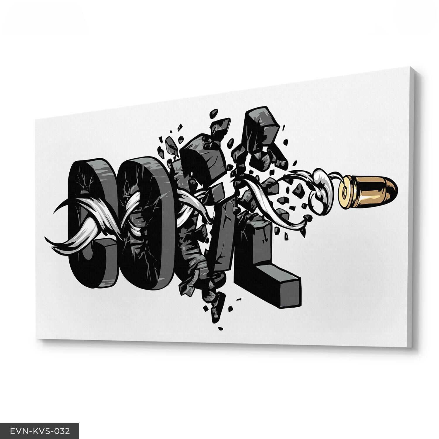 Cool Yazılı Tek Parça Kanvas Canvas Tablo Tablo 40 x 30 CM - Çok Renkli