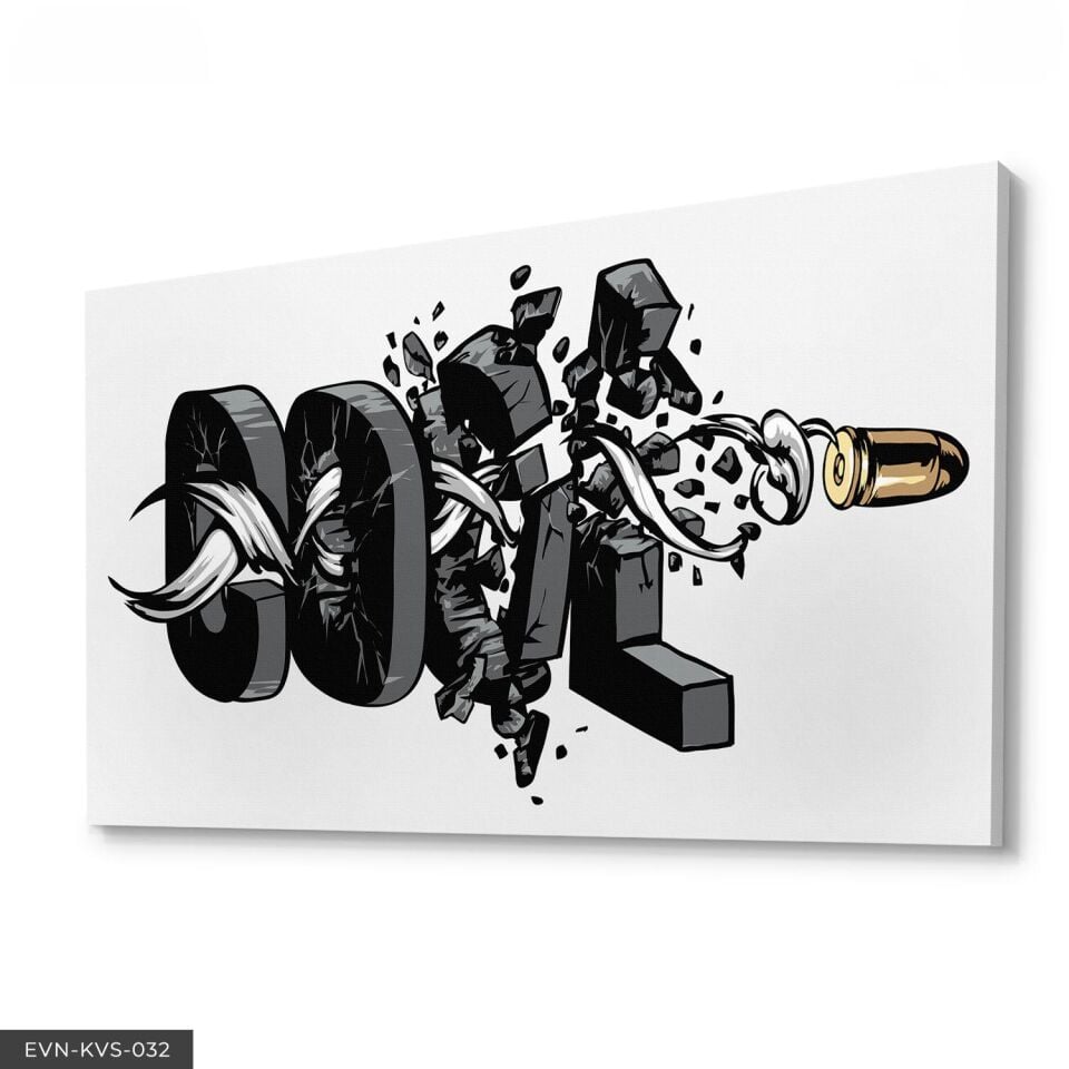 Cool Yazılı Tek Parça Kanvas Canvas Tablo Tablo