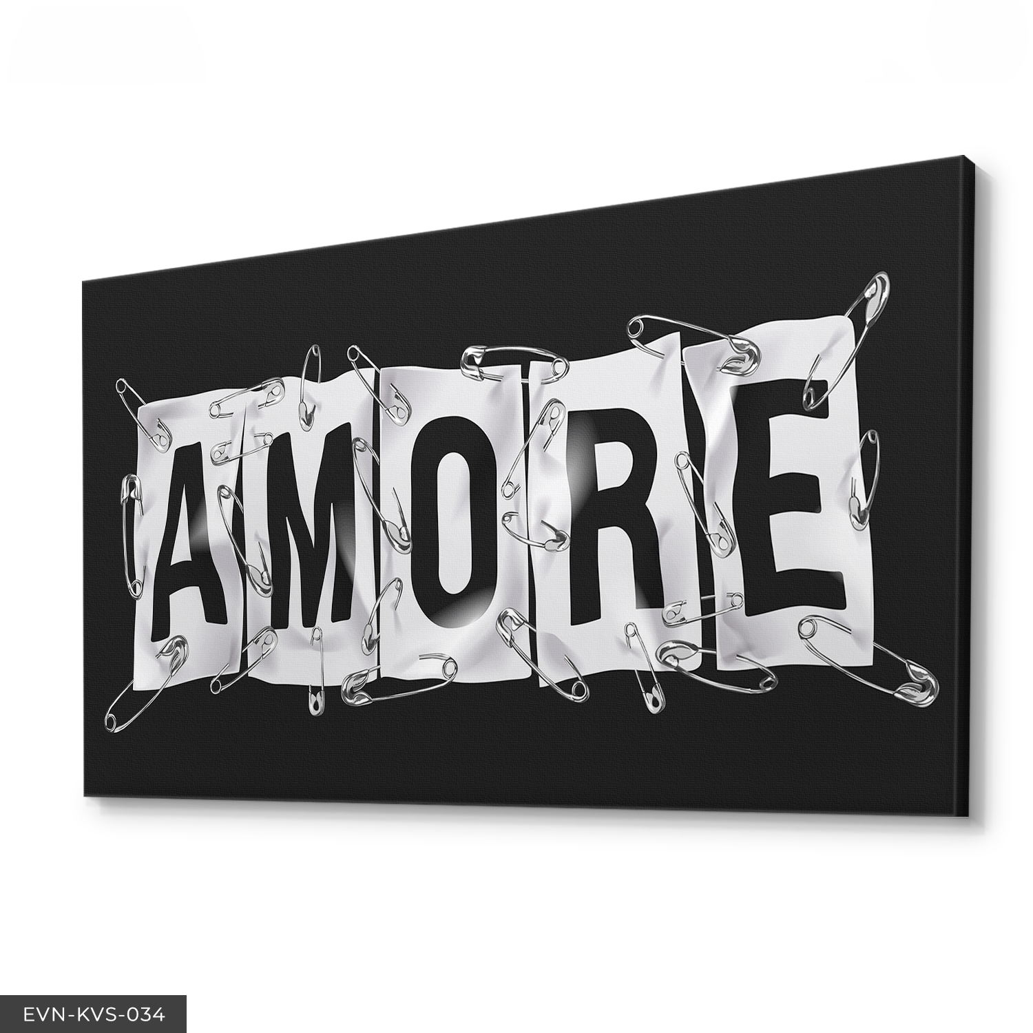 Amore Afişli Tek Parça Kanvas Canvas Tablo Tablo