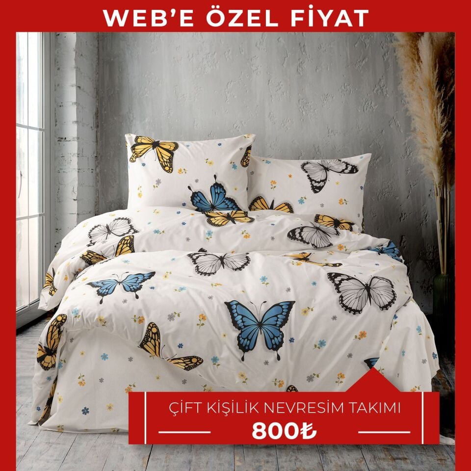 Kelebek Çift Kişilik Nevresim Takımı