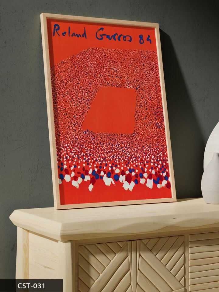 Roland Garros 84 Tenis Tek Parça Ahşap Çerçeveli Tablo Naturel - 20 x 30 CM