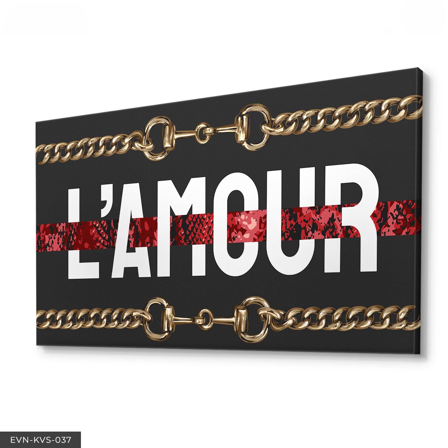 Zincir Detaylı Lamour Tek Parça Kanvas Canvas Tablo Tablo 40 x 30 CM - Çok Renkli