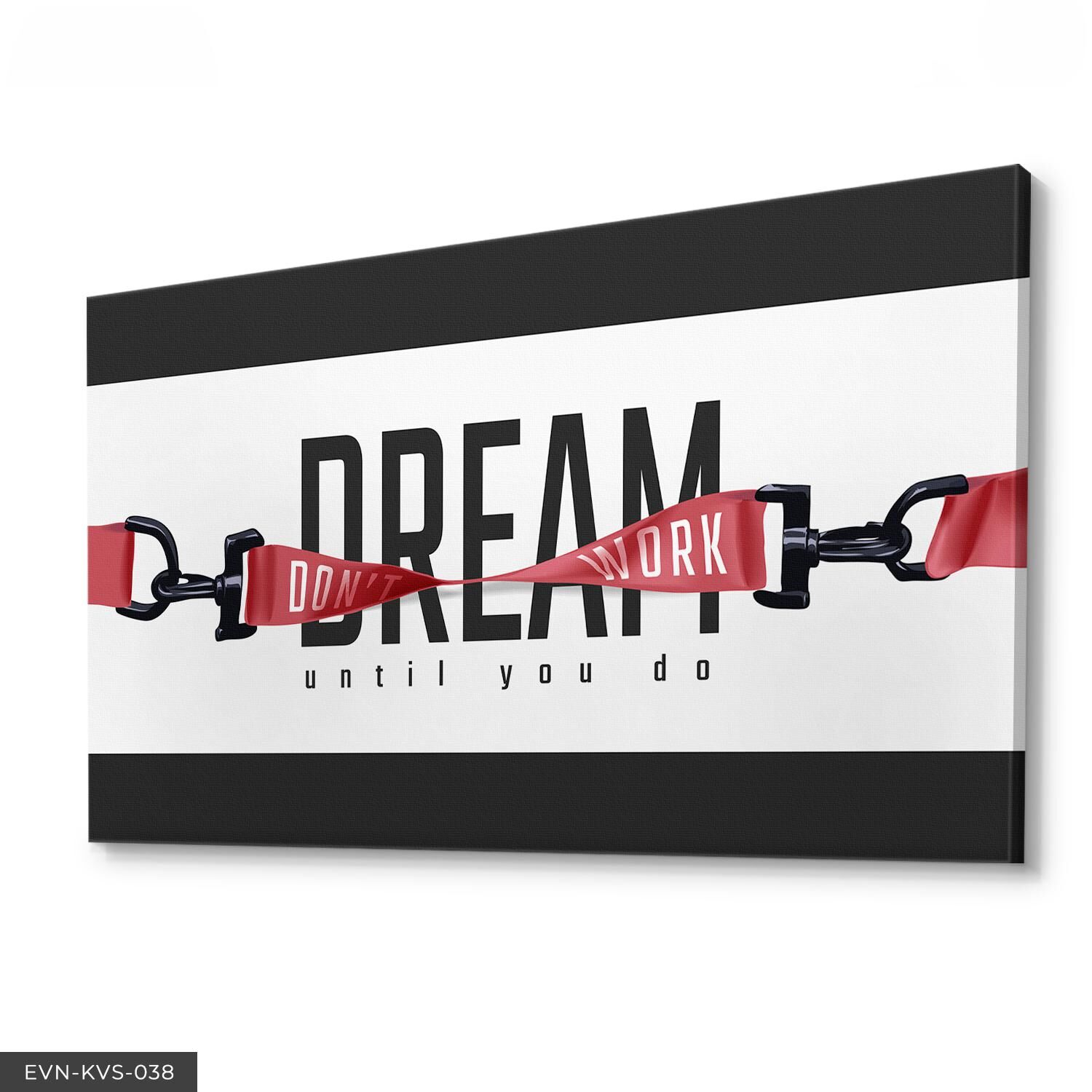 Dream Yazılı Tek Parça Kanvas Canvas Tablo Tablo 40 x 30 CM - Çok Renkli