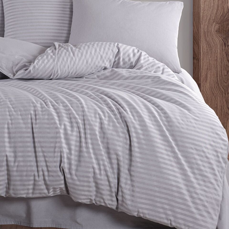 Natural Stripe Çift Kişilik Nevresim Takımı