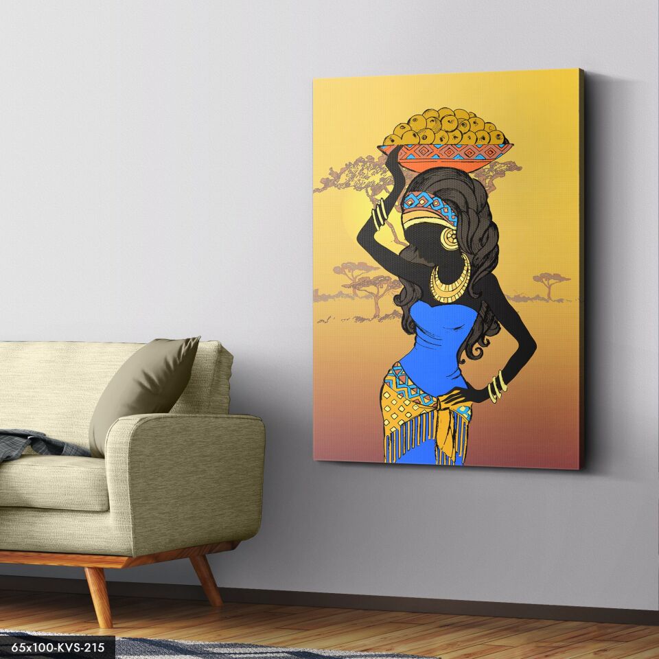 Geleneksel Kadınlar Kanvas - Canvas Tablo 40 x 30 CM - Çok Renkli