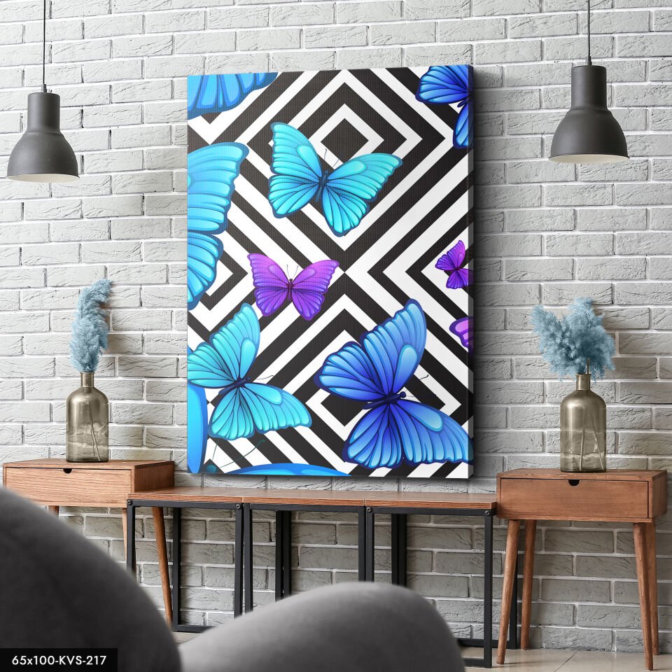 Kelebekler Kanvas - Canvas Tablo 40 x 30 CM - Çok Renkli