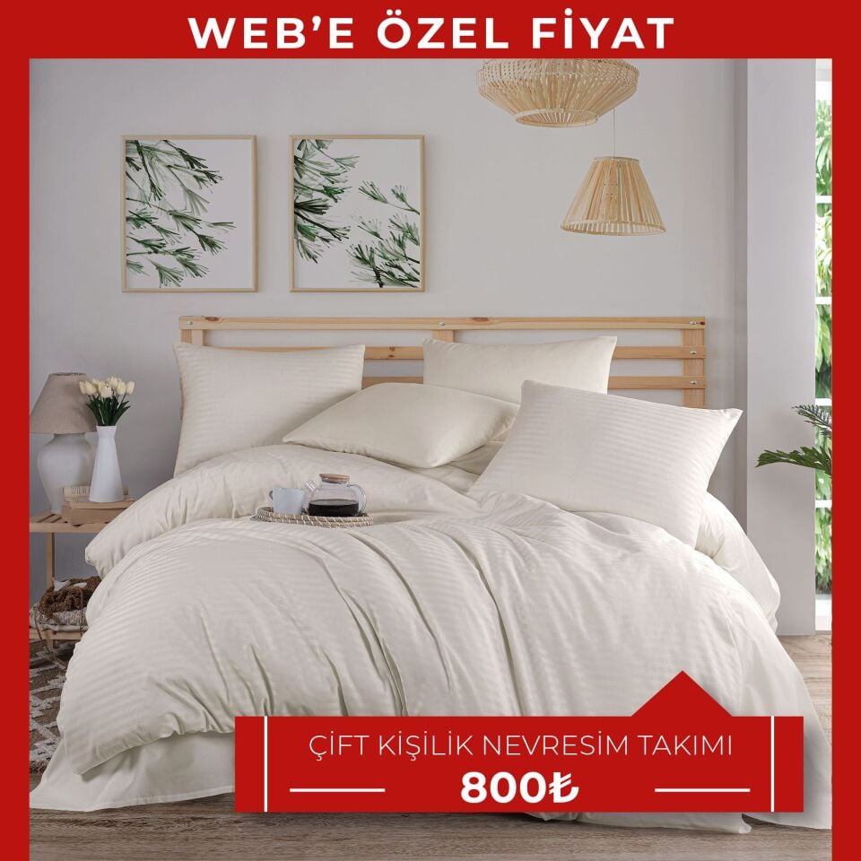 Natural Stripe Çift Kişilik Nevresim Takımı