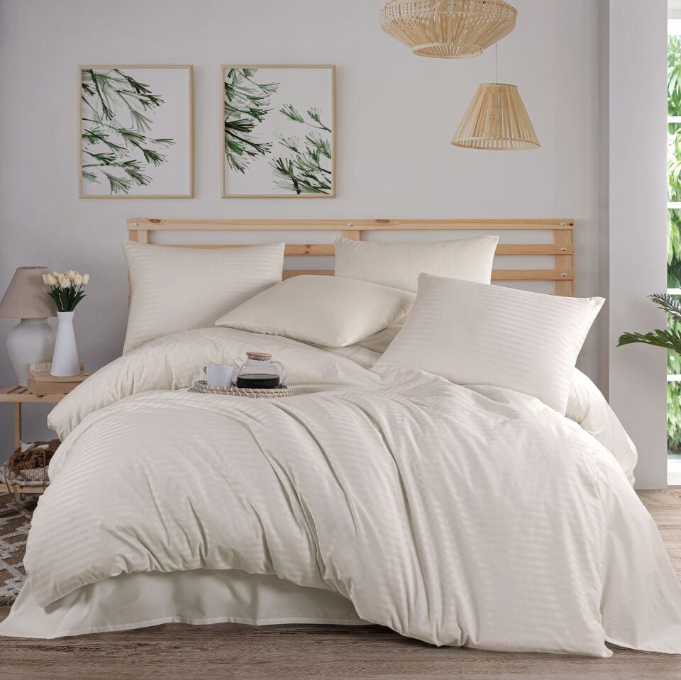Natural Stripe Çift Kişilik Nevresim Takımı
